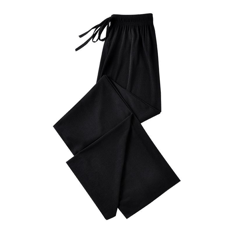 Plus Size Women's Summer Ice Silk Wide-Leg Pants - High Waist, Loose, Quick-Dry, Anti-Mosquito.