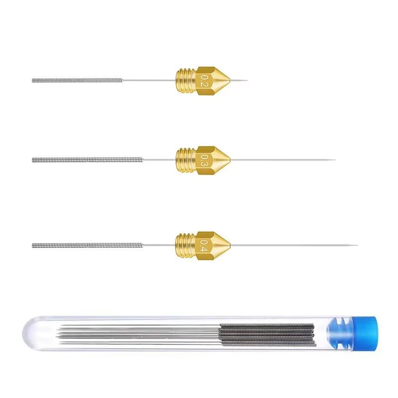 10pcs 3D Printer Nozzle Cleaning Kit 0.15/0.2/0.25/0.3/0.35/0.4/0.5/0.6/0.8/1.0mm Stainless Steel Nozzle Cleaning Needles