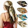 90cm Cashew Flower Silk Scarf - Trendy European American Paisley Headscarf for Women