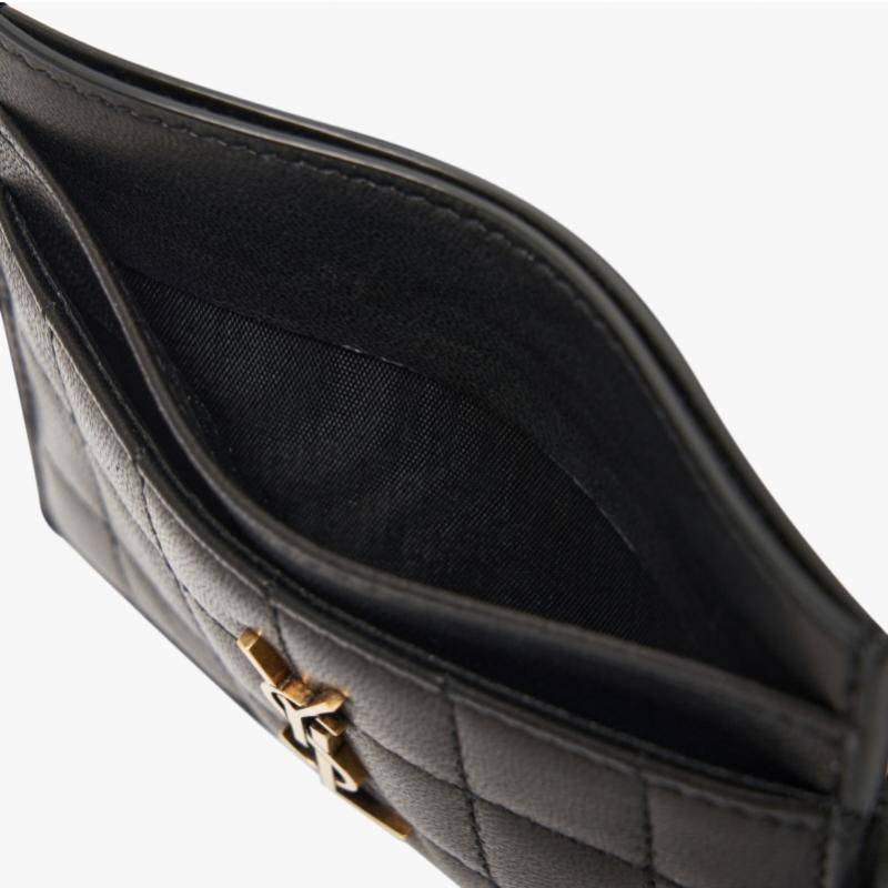 Saint Laurent Cassandra Monogram Matelass  Steppung Gold Kartenetui 742760 Aabvp 1000