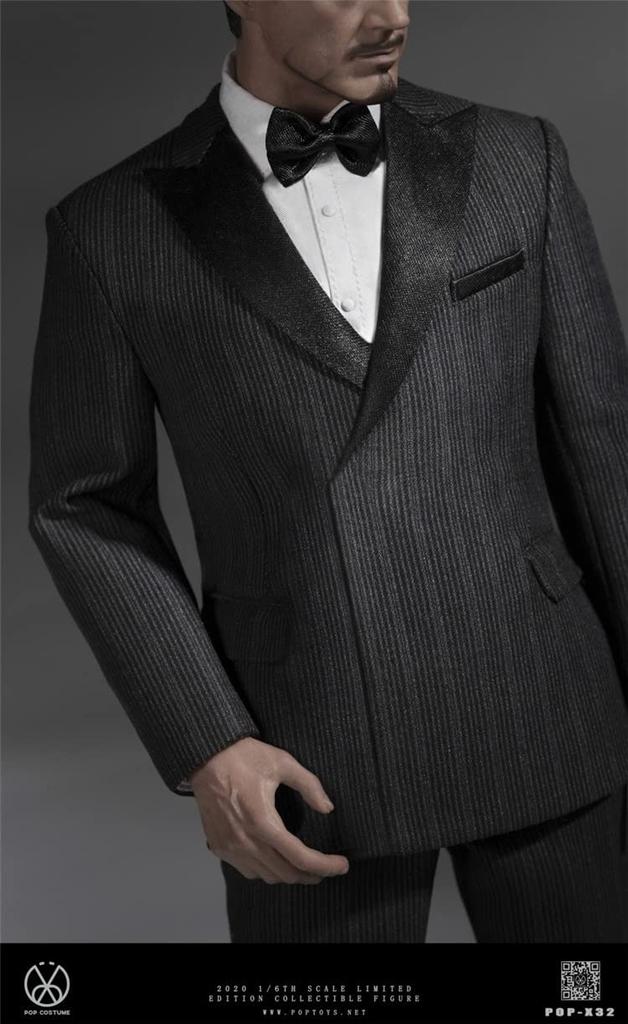 Scale Action Figure POPTOYS Male Suit Clothes and Shoes Set Masterpiece Version and Head Not [TOYBARJAPAN] 1/6 POP-X32 (Body Included)