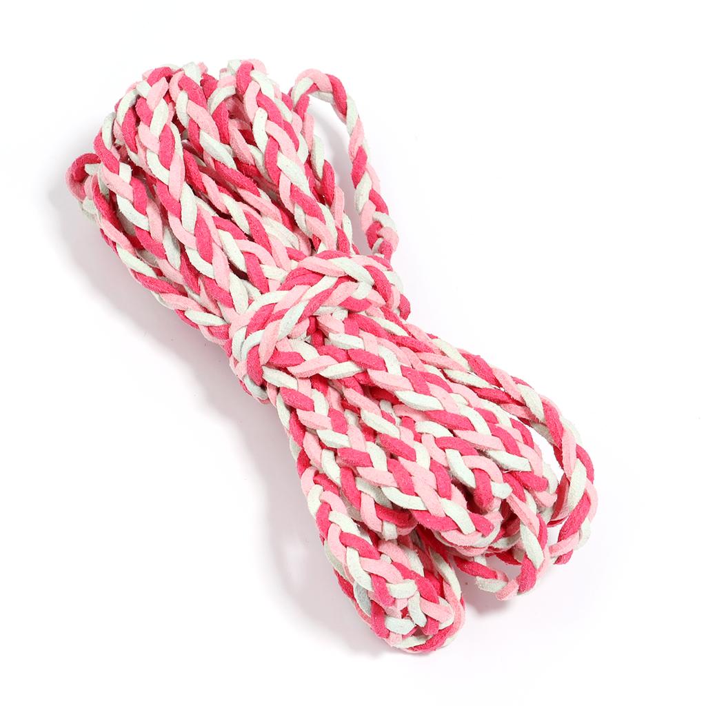 5 yards/lot Color Korean Velvet Braided Cords Three-Strand Woven Rope for Handmade Jewelry Making DIY Bracelet Garment Accessory