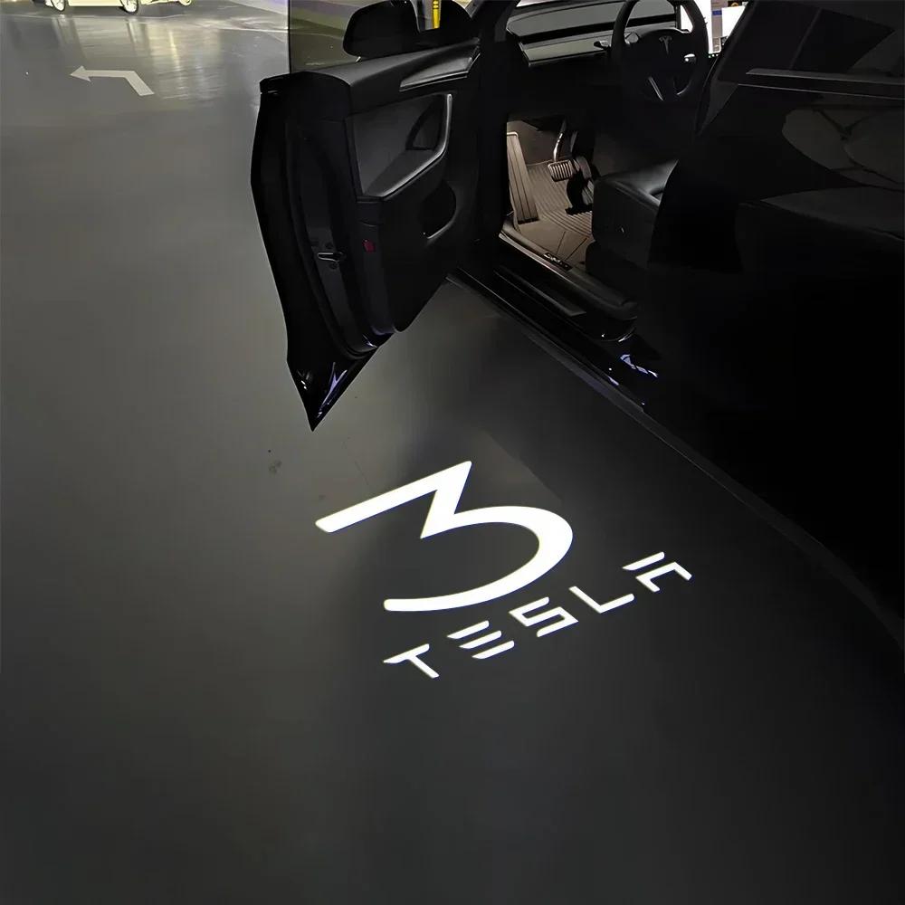 2/4Pcs For Tesla Car Model 3/Y/X/S Welcome Light Model Y/3 Door Ambient Light Decoration