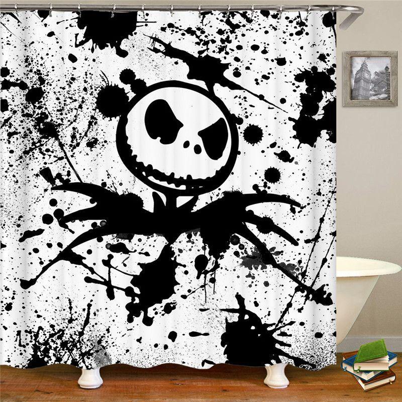 Zestaw Łazienkowy Miasteczko Halloween Z Wysokiej Jakości Zasłoną Prysznicową I Matami