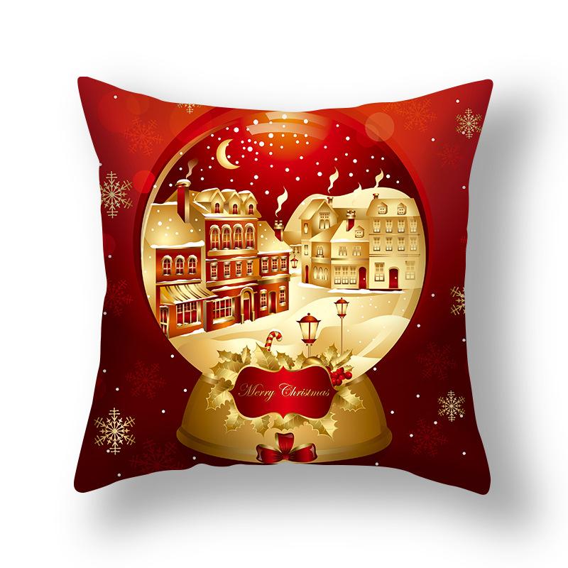 Christmas and New Year Decoration Pillowcase Sofa Cushion Cover Bedroom Room Home Decoration Christmas Gift 45x45cm