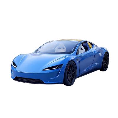 MeinAuto 1:1:24 Die-Cast Metall Tesla Roadster Modellauto mit Dach - Blau Sammlerstück Ausstellungsfigur