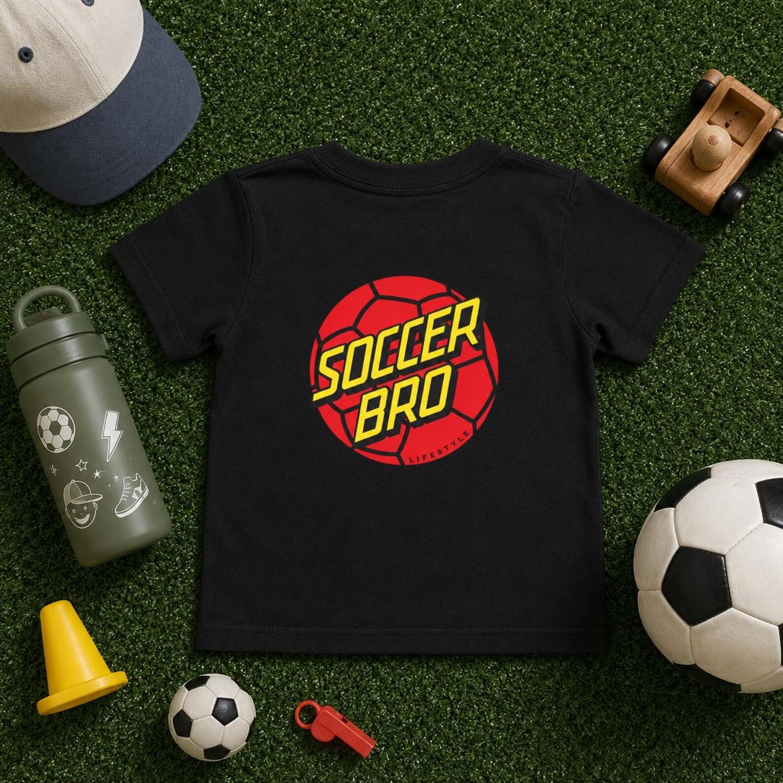 Soccer Bro Toddler tee | Brother Kids Soccer Shirt, Red Soccer Ball Graphic L