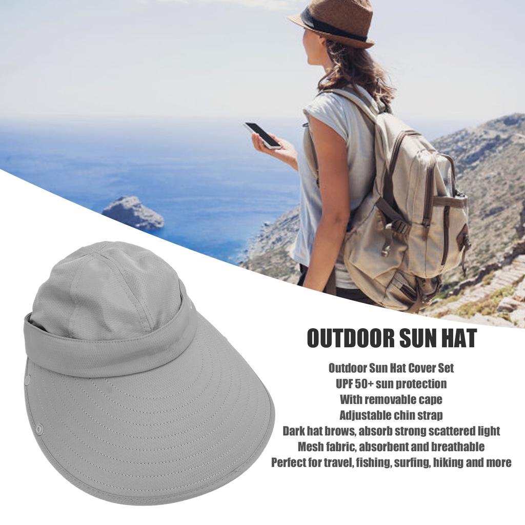 Outdoor Cycling Sun Hat Large Face Sunscreen Cover UV Fishing Hat Set