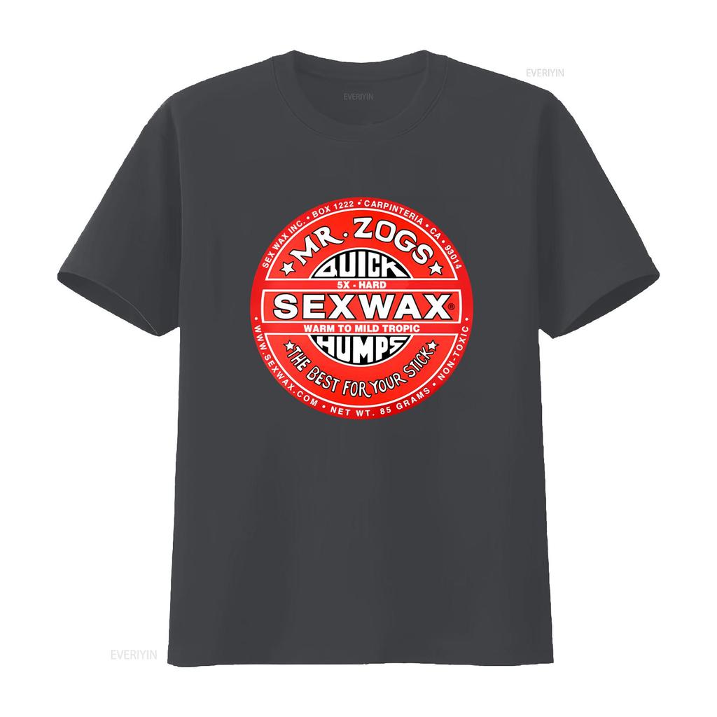 T-shirt da Surf Mr Zogs Sexwax da Uomo Taglia Media Nera 100% Cotone Quick 5X Hard Calda a Leggermente Calda Design Tropic Humps vintage