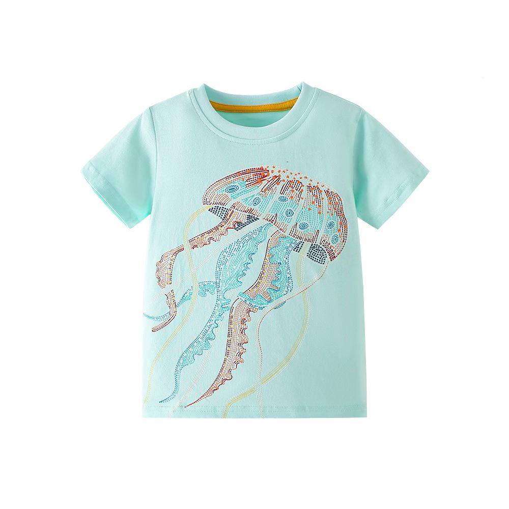 Quallen leuchten T-Shirt mit kurzen Ärmeln für Kinder - Frühling/Sommer