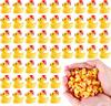 100/50Pc Mini Christmas Resin Ducks Tiny Miniature Ducks With Xmas Hat Figures For Craft Home Prank Game Dollhouse Party Decor