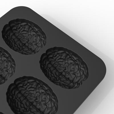 Haushalt 10 Mulden Gehirn Kuchenform Silikon Antihaft Puddingform Hochtemperaturbeständigkeit DIY Schokoladenform Gelee