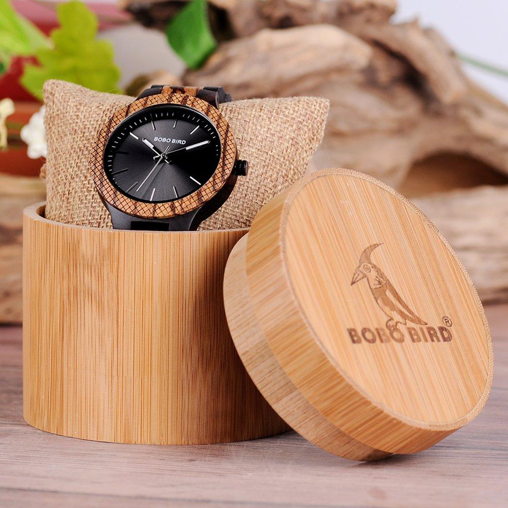BOBO BIRD D30-1 Men's Bamboo Wood Watch with Japanese Quartz Movement, Analog, Vintage and Retro Design