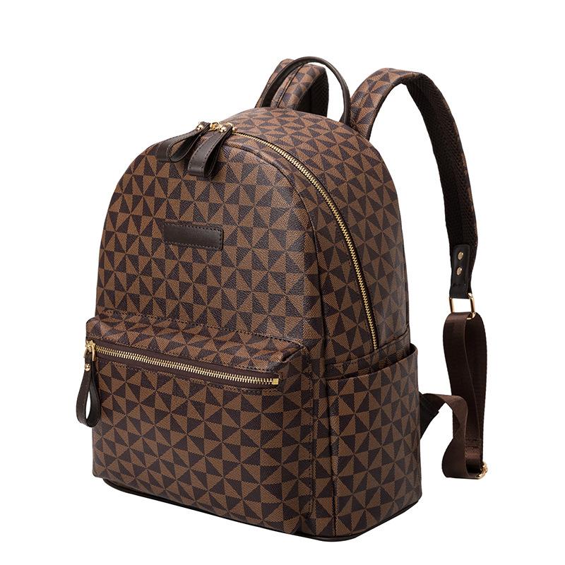 Unisex plaid backpack New casual travel bag Large capacity printed business commuter backpack