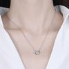 S925 Sterling Silver Korean Style Love Necklace Fashion Refined Rhinestone Heart-Shaped Collarbone Necklace