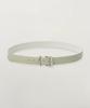 Seteo Synthetic Suede Square Buckle Belt Cream