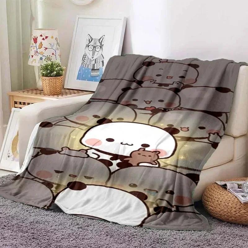 Schattige Bubu en Dudu Serie Deken Cartoon Print Kinderen Warm Flanel Zacht Comfortabel Huis Reizen Deken Bed Deken Verjaardagscadeau