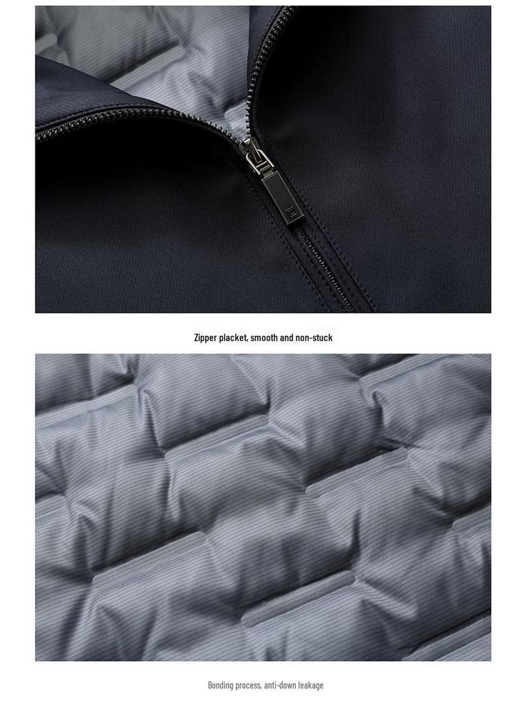 Men's Luxury Lightweight Down Jacket - Winter White Lapel Design