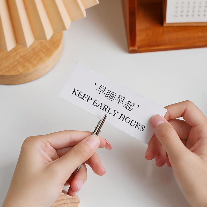 Retro Wooden Business Card and Photo Holder – Cute Memo Stand