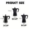 Aluminium Moka Pot Klassieke Koffiezetter voor op het Fornuis Herbruikbaar Filter Espresso Koffiezetter met Anti-brandgreep Ontwerp Keuken Gebruik