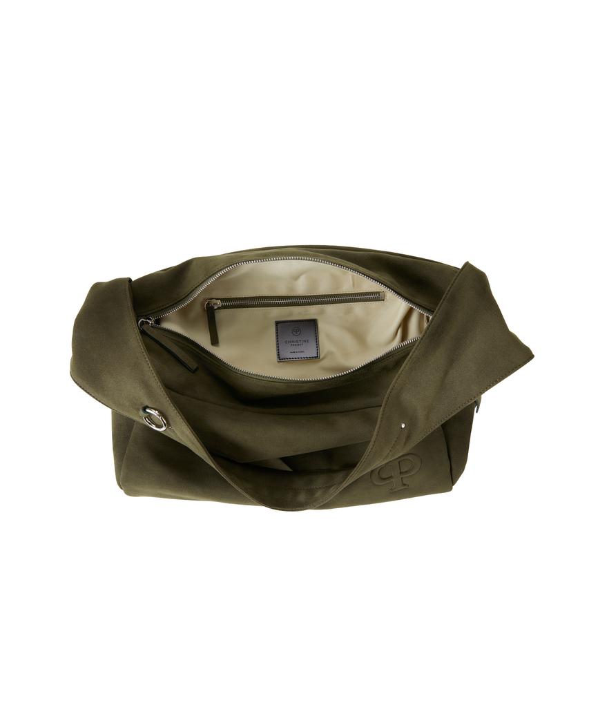 Christine Project Stud Suede Bulky Bag(Matcha)