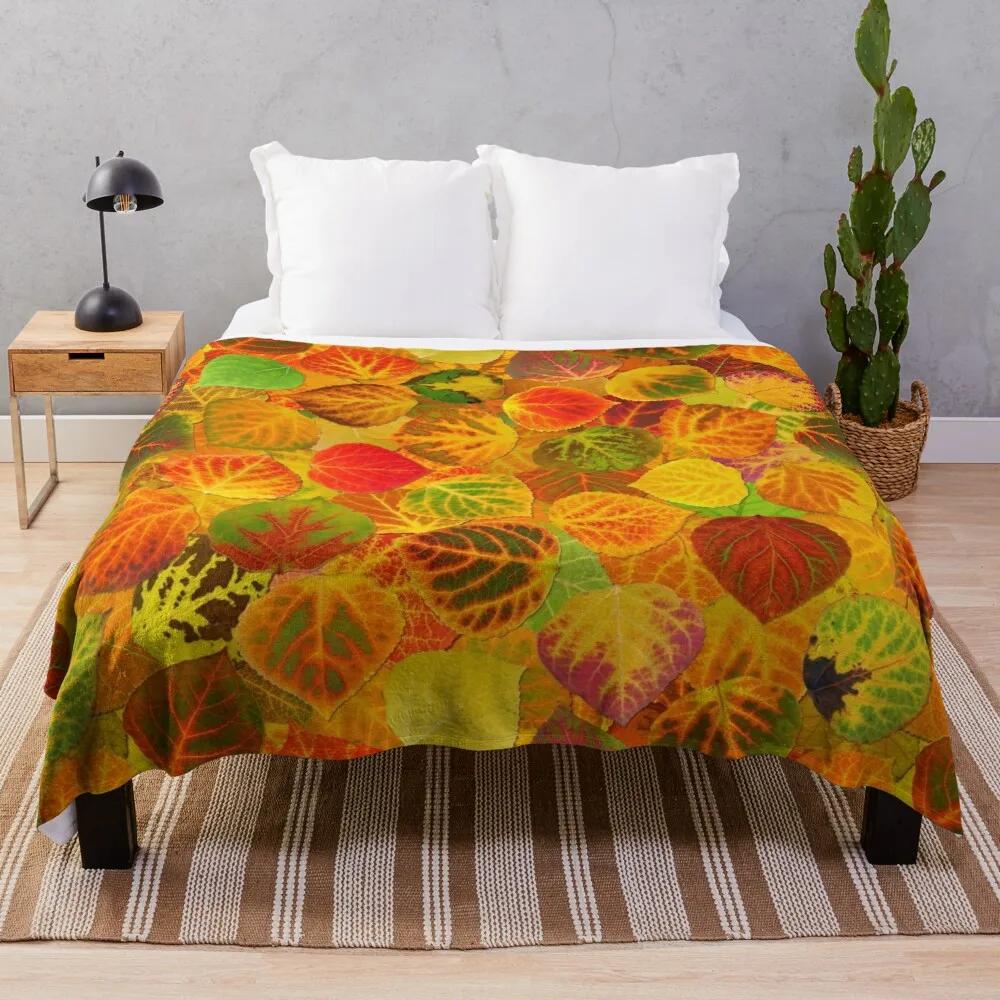 Autumn Theme Flannel Throw Blanket King Queen Size for Bed Sofa Couch Decor Lightweight Warm Super Soft Art Blanket Good Gift