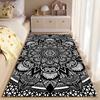 Area Rug, Mandala Star Black White Geometric Zentangle Print, Living Room Decor, Non-Slip Mat