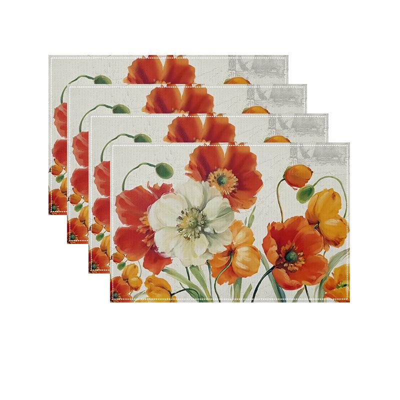 Christmas Linen Table Mats: Festive Print, Stain-Proof & Heat-Resistant