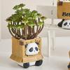 Sitting Panda Shaped Planter Vase Moulds Cements Mould Silicone Material for Hand-Making Succulent Plant Flowerpot Vase