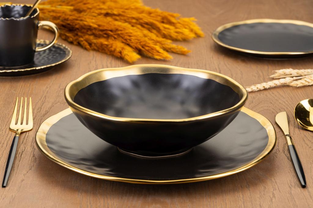 Zestaw Dwóch Talerzy Lissa Black Gold