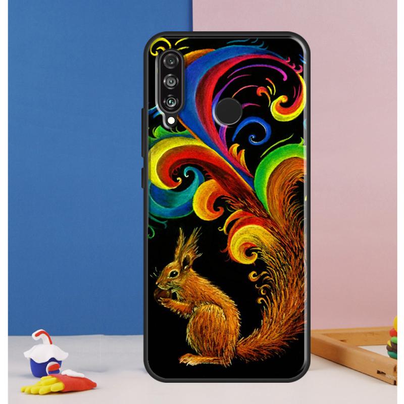 Cartoon Animal Squirrel Case For Huawei Nova Y70 Y60 Y90 Y61 Y91 Y72 Y73 12s 12i 11i 8i 9 10 SE P30 P40 Lite P60 Pro
