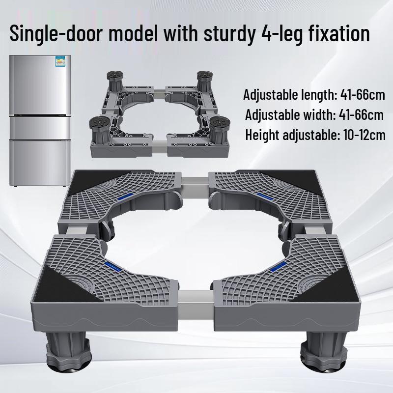 Adjustable Appliance Base Stand: Mobile, Ventilated, Moisture-Proof Refrigerator & Washer Rack