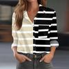 Women's Shirt Blouse Print Button Long Sleeve Casual Basic Shirt Collar Regular Top With Pockets