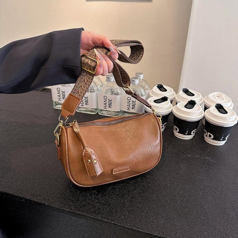Texture di alta gamma, Borsa a spalla singola casual semplice e alla moda, Borsa a tracolla con tracolla larga