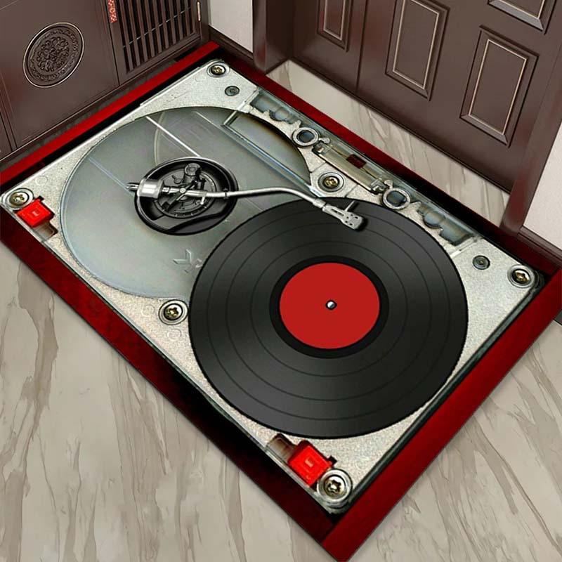 

3D красный дизайн пластинки противоскользящий коврик для пола для гостиной, спальни, кухни и офиса, ковер из мягкого хрустального ворса 50x80cm