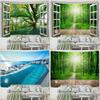 Window Woods Landscape Wall Decoration Tapestry Home Living Room Tapestry