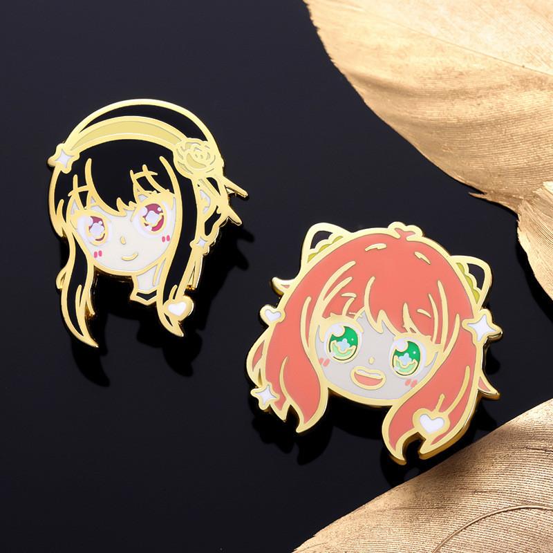 Cute Cartoon Anime Character Enamel Brooch Fun Animal Design Personality Badge Metal