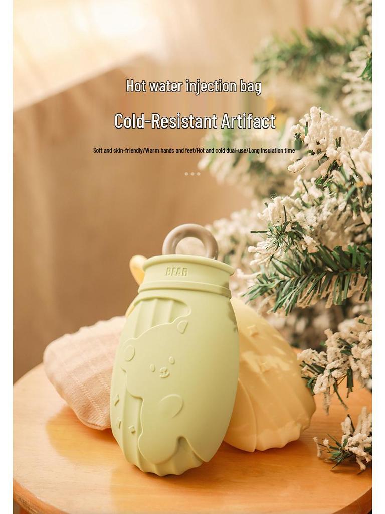 Cartoon Silicone Hot Water Bottle - Microwave Ready, Explosion-Proof, Cute Hand Warmer for Babies