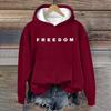 Women's Loose And Comfortable Round Neck Long Sleeved Hooded Sweatshirt With Printed Text