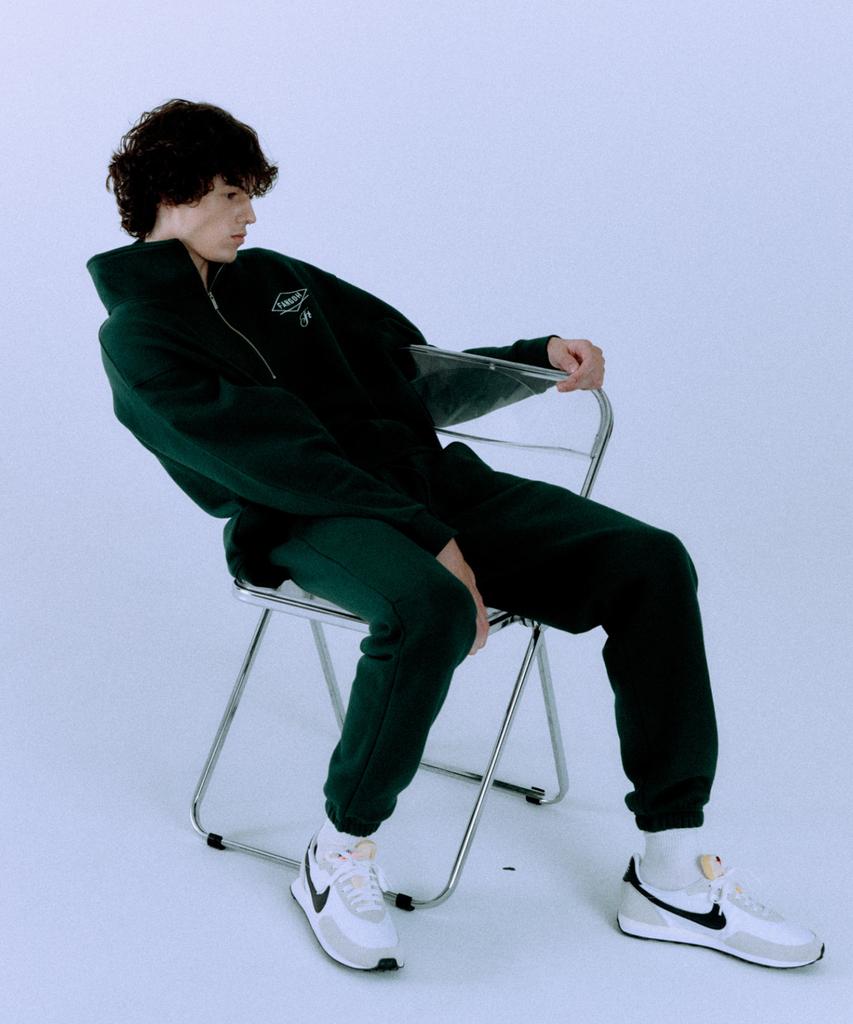 FANGOH F-Logo Embroidered Jogger Pants D/Green