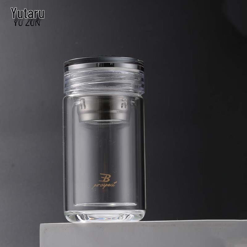 YUZUN 230ML Double-Layer Borosilicate Glass Tea Cup with Infuser