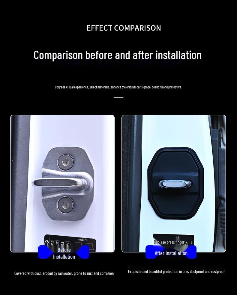 Car Door Lock Cover: Full Wrap Silicone Shock Absorption Pad