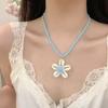 Spring and Summer New Niche Design Island Vacation Shell Small Flower Beaded Necklace Ins Versatile Stacked Collarbone Chain