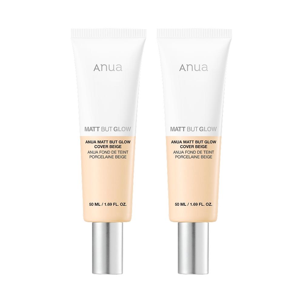 ANUA Matte But Glow Cover Beige Sunscreen SPF50+ PA++++ Tone-Up Mineral Sunscreen 50ml Double Set