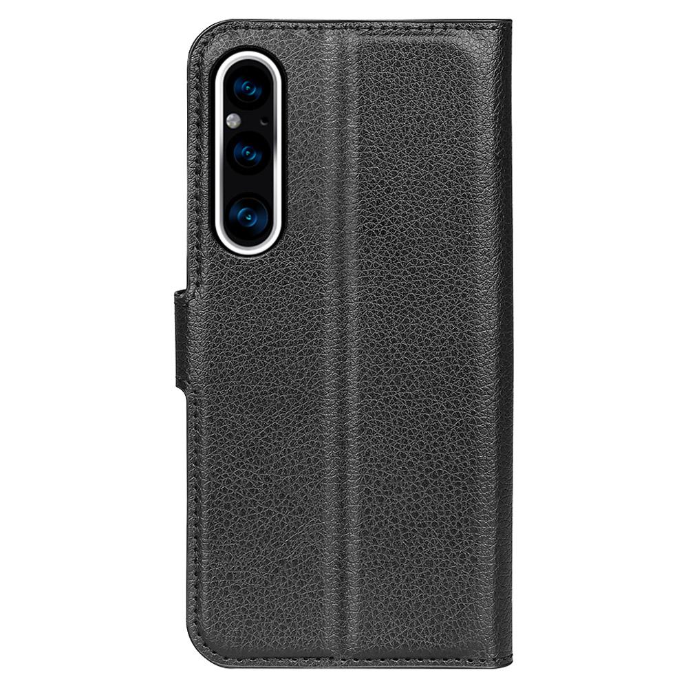 For Sony Xperia 1 V PU Leather Litchi Texture Phone Case Wallet Stand Flip Cover