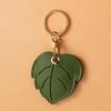 PU Leather Access Card Protective Sleeve High Quality Useful  Leaf Shape Keychain Access Card Cover For Airtag