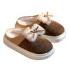 2025 new cotton slippers winter home indoor velvet bow cute student dormitory warm cotton mop