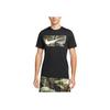 Nike Bedrucktes Karo Rundhals Casual Kurzarm T-Shirt Herren Tops Schwarz FJ7129-010