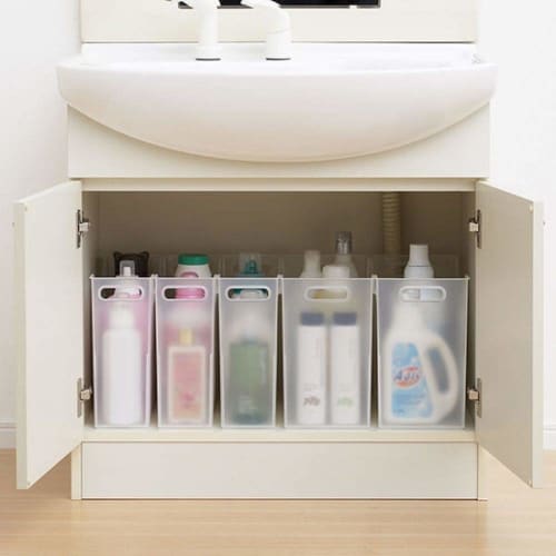 Sanka Sorting Boxes, perfect for organizing shelves and drawers. These small, clear storage boxes divide space, prevent items from falling over, and o