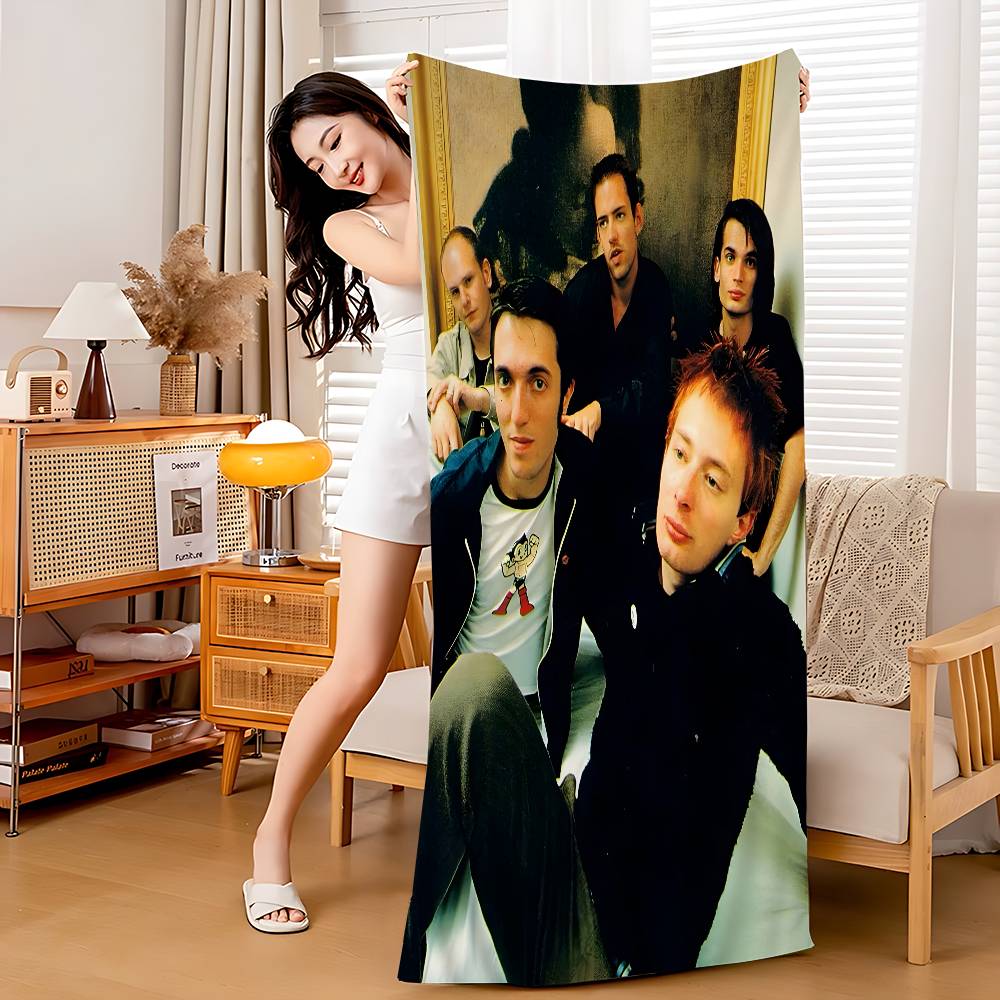 R-Radiohead Band Rainbow Microfiber Blanket Quick Drying Beach Towels Oversized Printing Super Absorbent Pool Towel Blanket